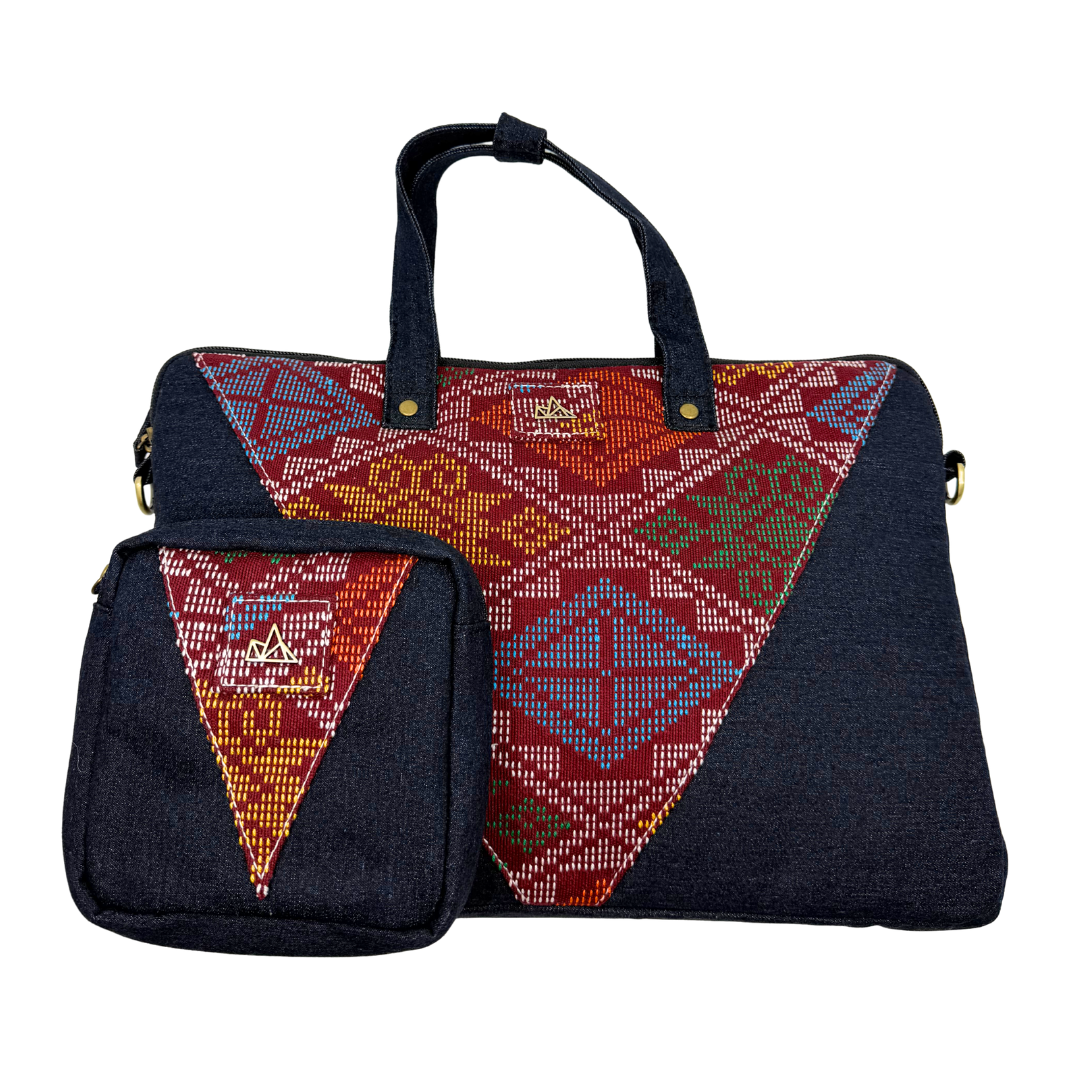 Denim Laptop Bag and Charger Pouch Bundle 012