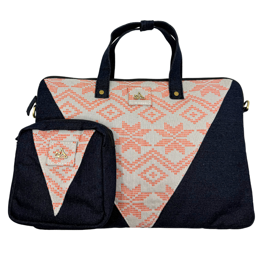 Denim Laptop Bag and Charger Pouch Bundle 004