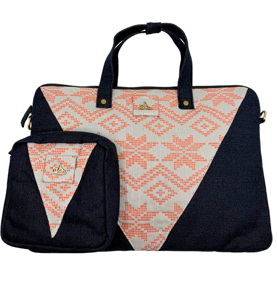 Denim Laptop Bag and Charger Pouch Bundle 004