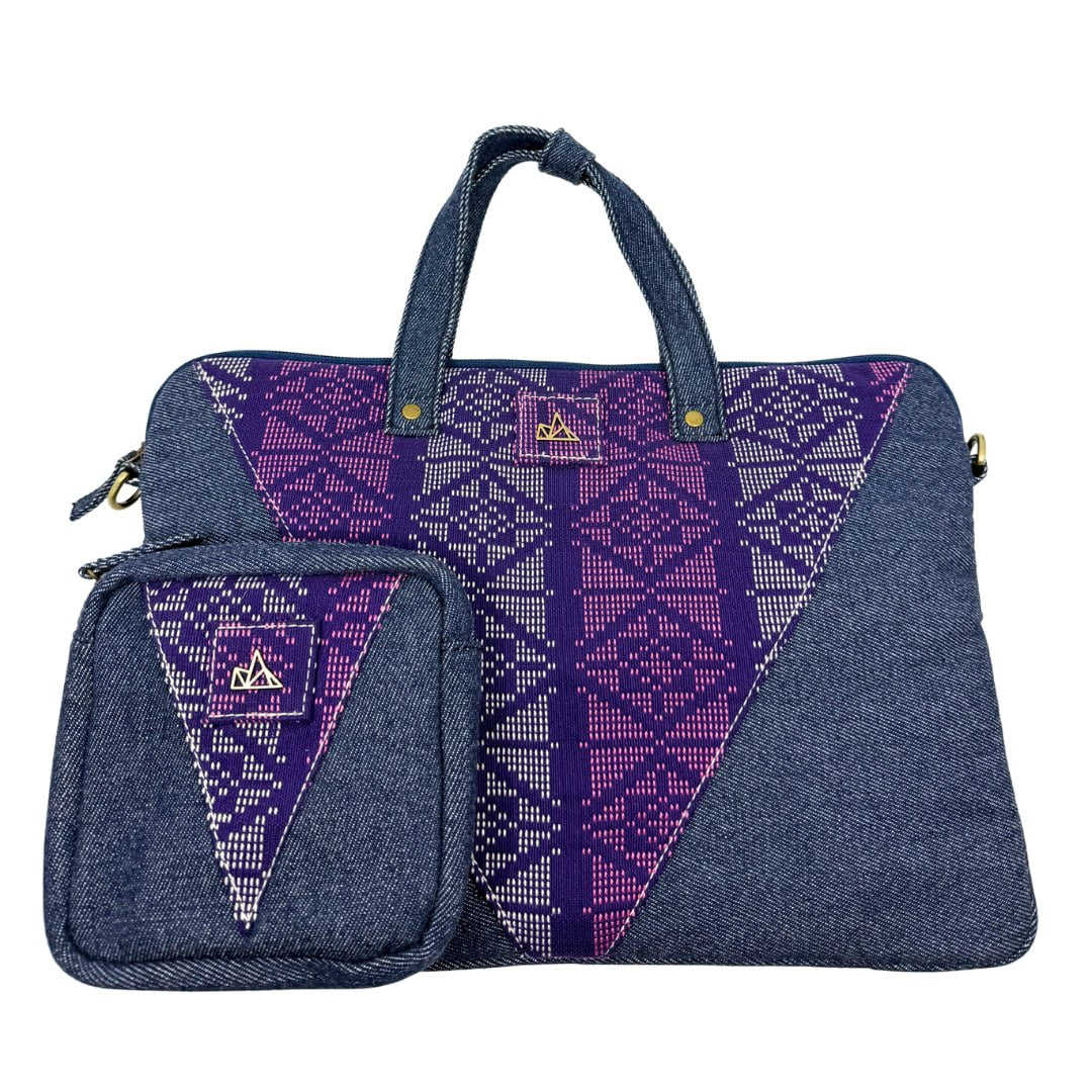 Denim Laptop Bag and Charger Pouch Bundle 002