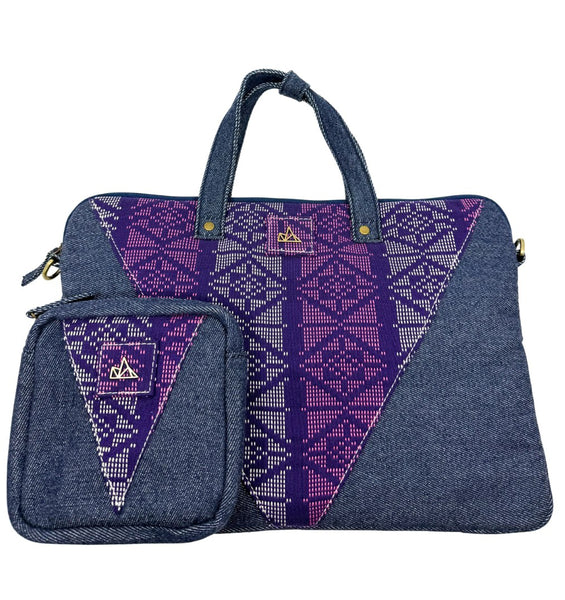 Denim Laptop Bag and Charger Pouch Bundle 002