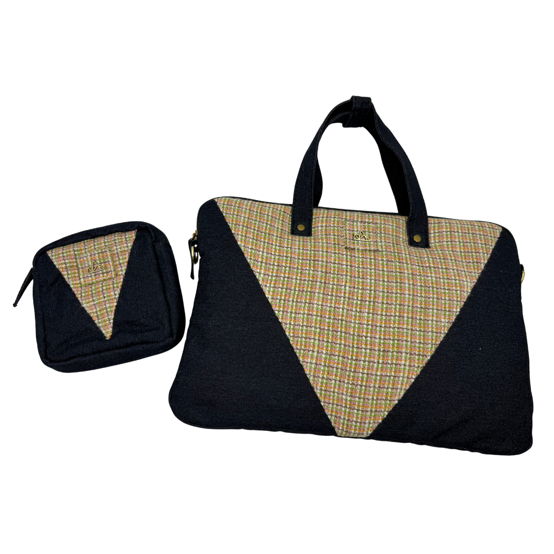 Denim Laptop Bag and Charger Pouch Bundle 010