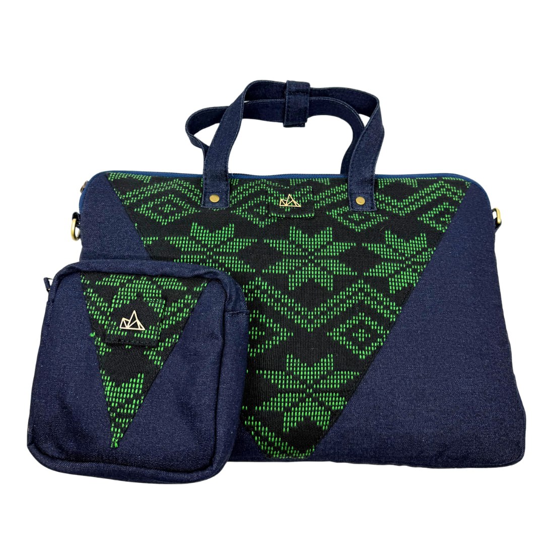 Denim Laptop Bag and Charger Pouch Bundle 003
