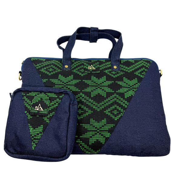 Denim Laptop Bag and Charger Pouch Bundle 003