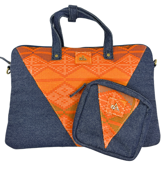 Denim Laptop Bag and Charger Pouch Bundle 008