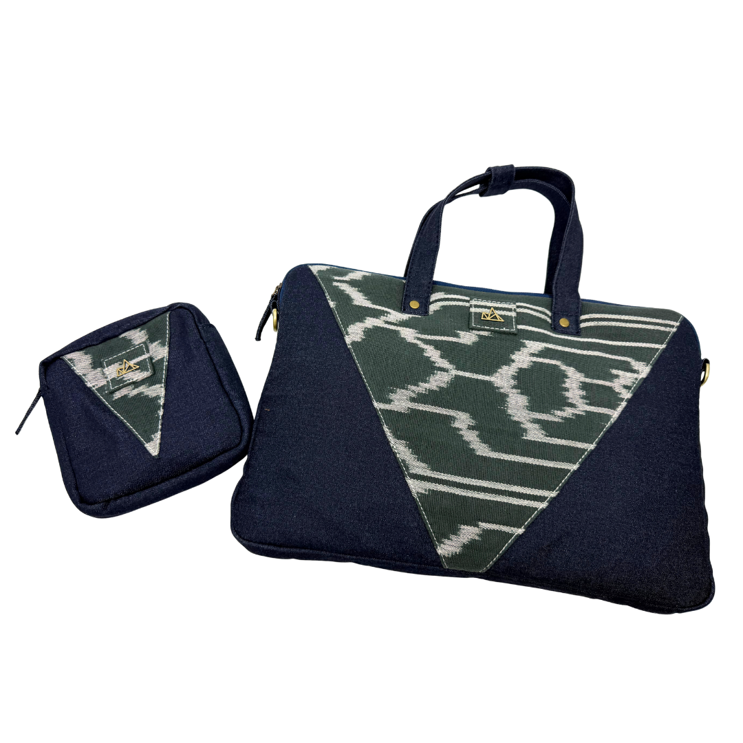 Denim Laptop Bag and Charger Pouch Bundle 007