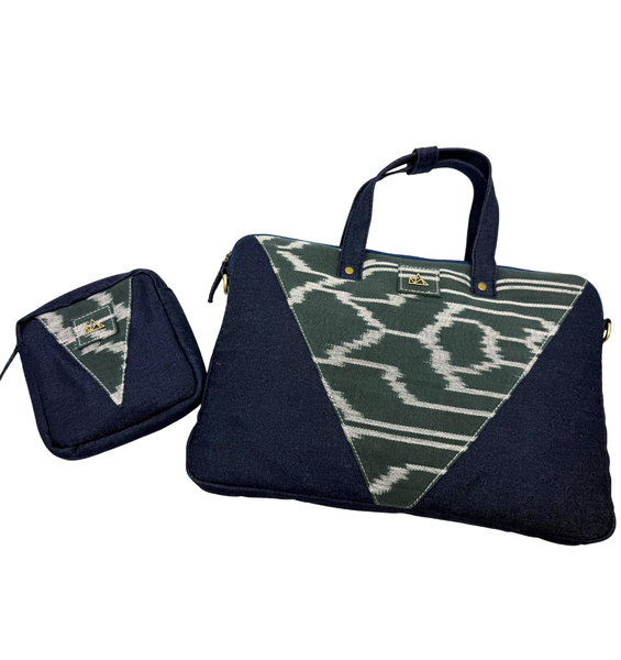 Denim Laptop Bag and Charger Pouch Bundle 007
